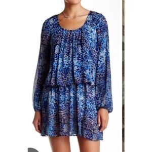 Plenty Tracey Reece Fly Away Shift Blue Spotted Ombre Mini Dress S Boho Pastel